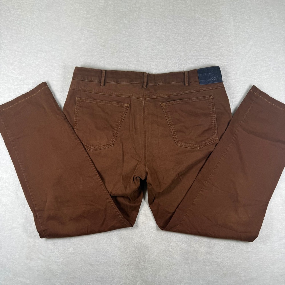 Meyer Exclusive Mens Brown Flat Front Chino Pants Straight Leg Size 38x30